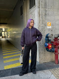 DAXUEN Oversized bomber jacket in purple and black