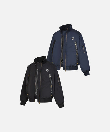 DAXUEN Oversized bomber jacket in black and navy