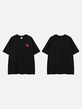 DAXUEN Oversized short-sleeved crew neck T-shirt with cartoon pony graphic