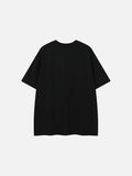 DAXUEN Oversized short-sleeved crew neck T-shirt with cartoon pony graphic