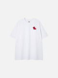 DAXUEN Oversized short-sleeved crew neck T-shirt with cartoon pony graphic
