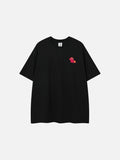 DAXUEN Oversized short-sleeved crew neck T-shirt with cartoon pony graphic