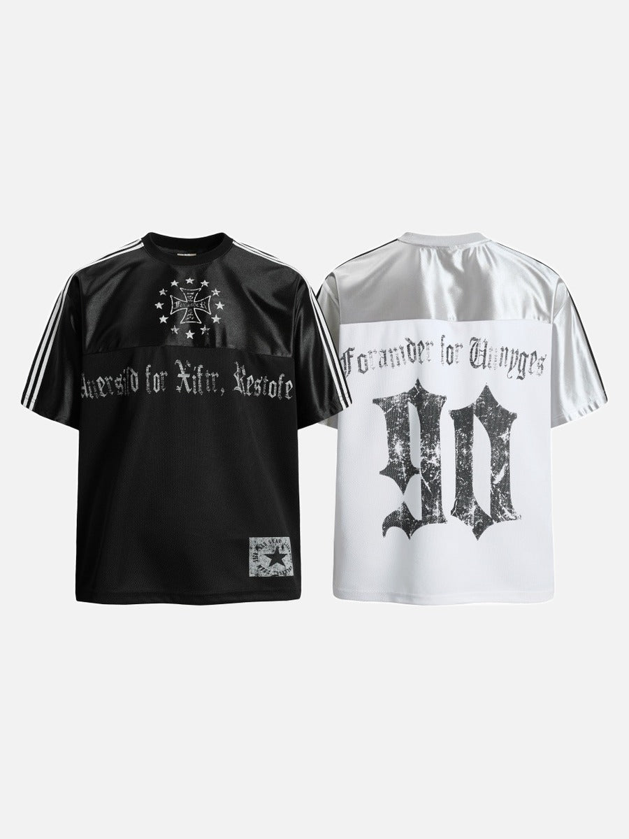 DAXUEN Oversized short-sleeve colorblock T-shirt with graphics