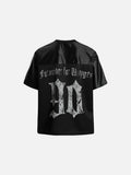 DAXUEN Oversized short-sleeve colorblock T-shirt with graphics