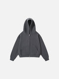 Oversized Cropped Fleece Hoodie with Kangaroo Pockets