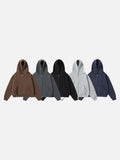 DAXUEN solid color oversized cropped fleece hoodie