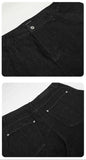 DAXUEN dark charcoal oversized wide-leg denim trousers