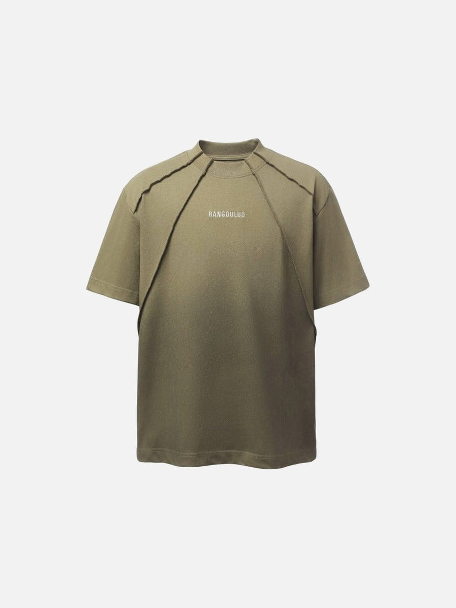 DAXUEN Oversized deconstructed t-shirt in olive green and navy