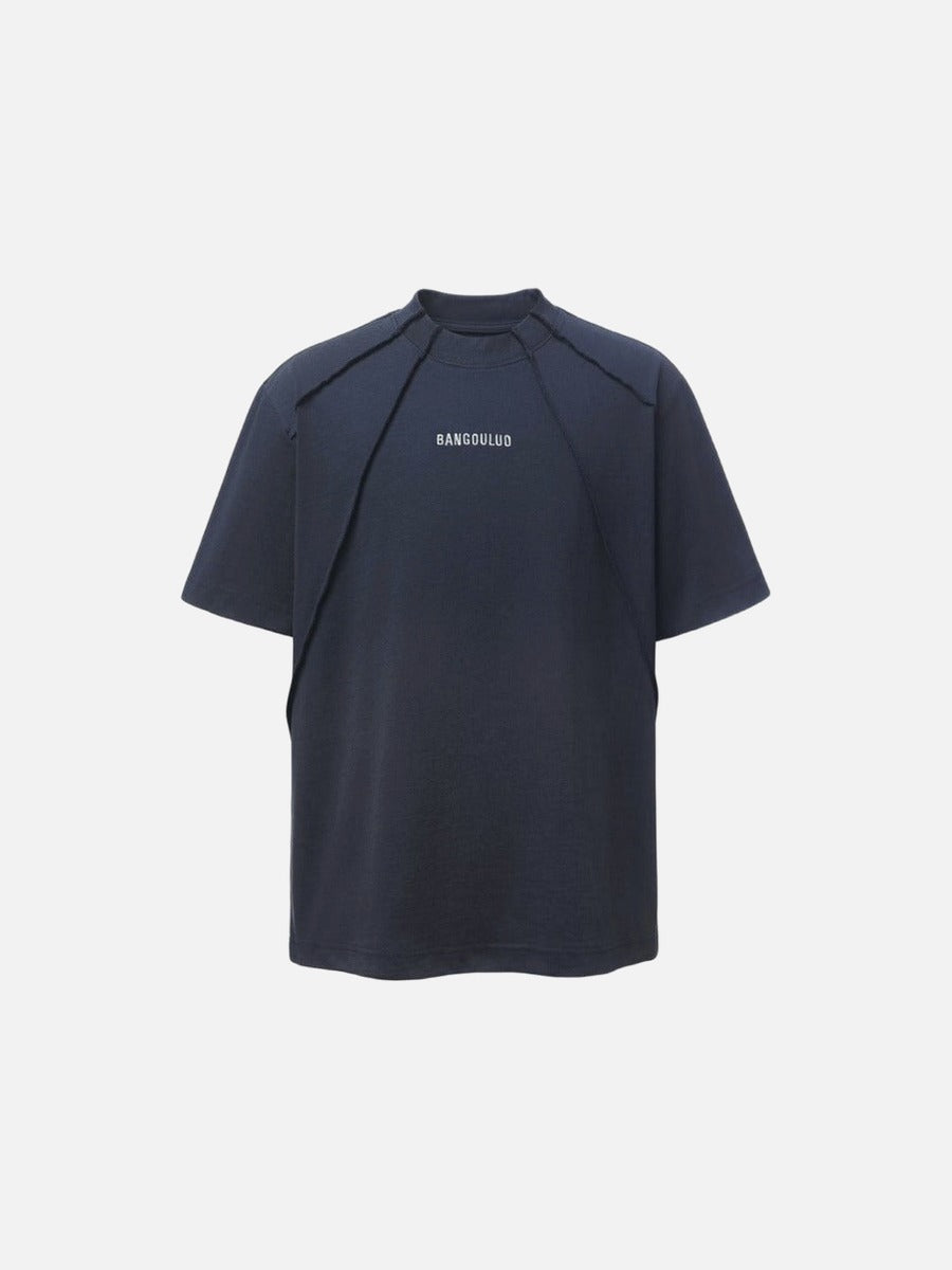 DAXUEN Oversized deconstructed t-shirt in olive green and navy