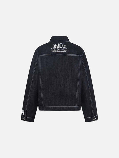 DAXUEN Oversized denim jacket with embroidery and pockets