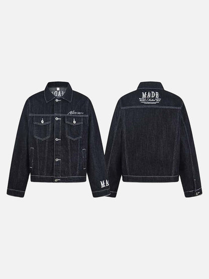 DAXUEN Oversized denim jacket with embroidery and pockets