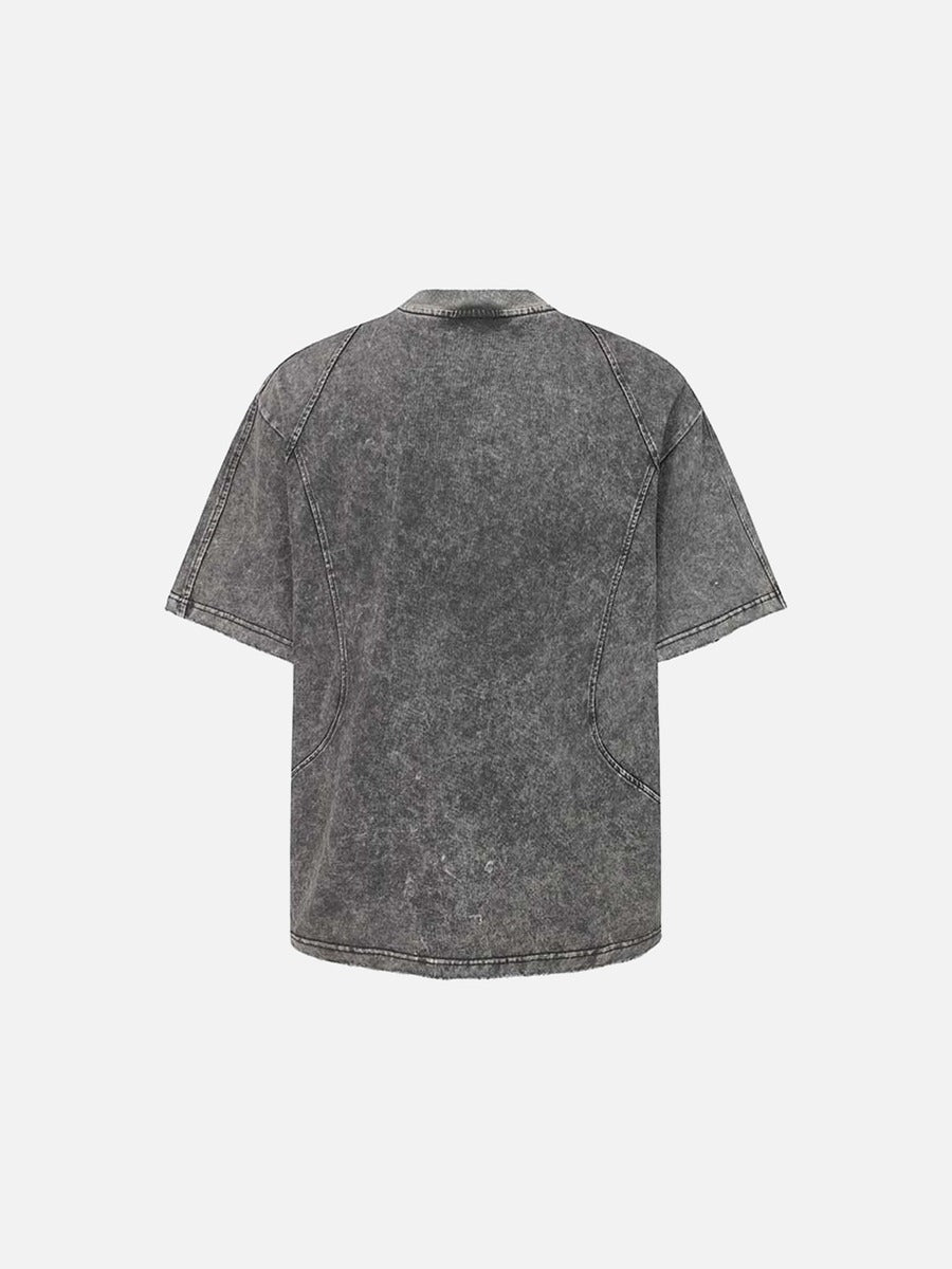 DAXUEN Oversized short-sleeved distressed crewneck T-shirt