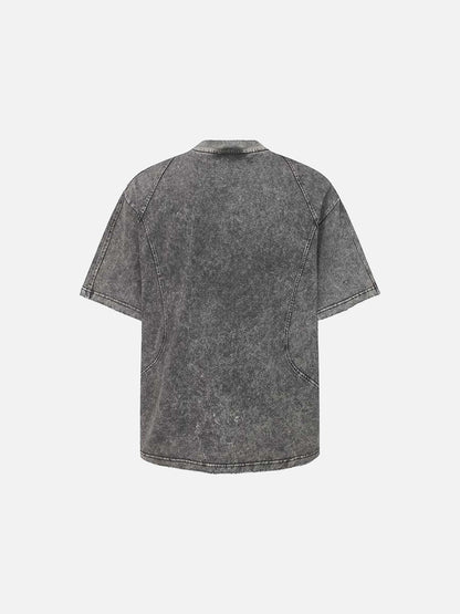 DAXUEN Oversized short-sleeved distressed crewneck T-shirt