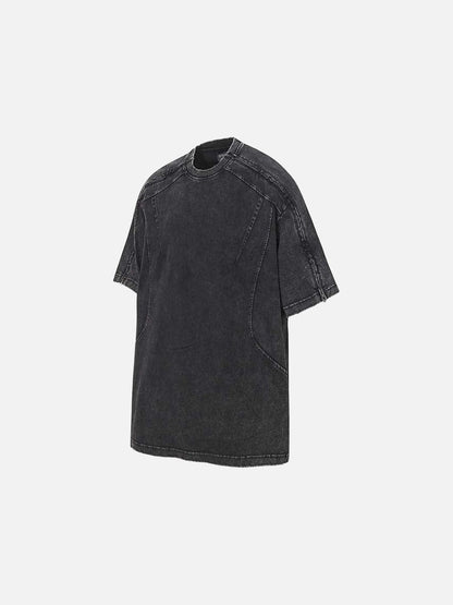 DAXUEN Oversized short-sleeved distressed crewneck T-shirt