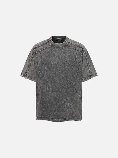 DAXUEN Oversized short-sleeved distressed crewneck T-shirt