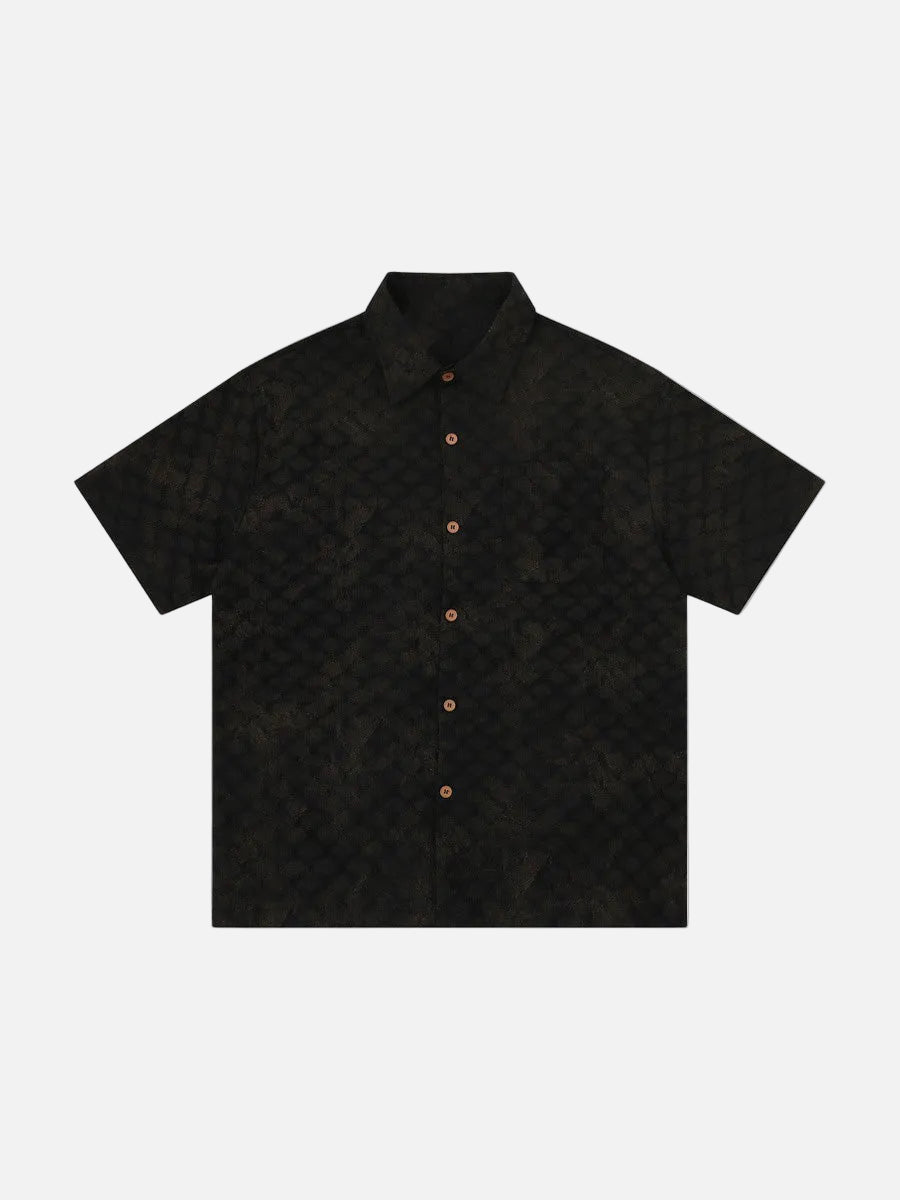 Oversized Geometric Button-Up Shirt