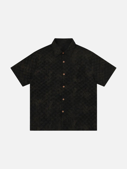 Oversized Geometric Button-Up Shirt