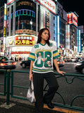 DAXUEN Oversized short-sleeve jersey t-shirt with graphic print — model photo