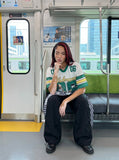 DAXUEN Oversized short-sleeve jersey t-shirt with graphic print — model photo