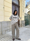 DAXUEN Oversized polo shirt with graphic and embroidery — model photo