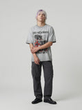 DAXUEN Oversized graphic t-shirt with distressed print — model photo
