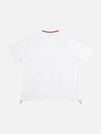 DAXUEN Oversized V-neck graphic t-shirt with drawstring hem