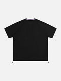 DAXUEN Oversized V-neck graphic t-shirt with drawstring hem