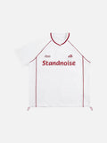 DAXUEN Oversized V-neck graphic t-shirt with drawstring hem