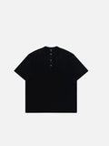 DAXUEN Oversized short-sleeved Henley t-shirt — model photo
