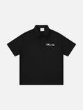 DAXUEN Short-sleeved oversized polo shirt with script embroidery
