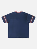 DAXUEN Oversized sports jersey t-shirt in navy blue and light blue