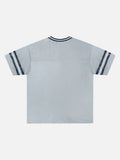DAXUEN Oversized sports jersey t-shirt in navy blue and light blue
