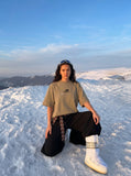 DAXUEN Oversized short-sleeved paint splash t-shirt — model photo