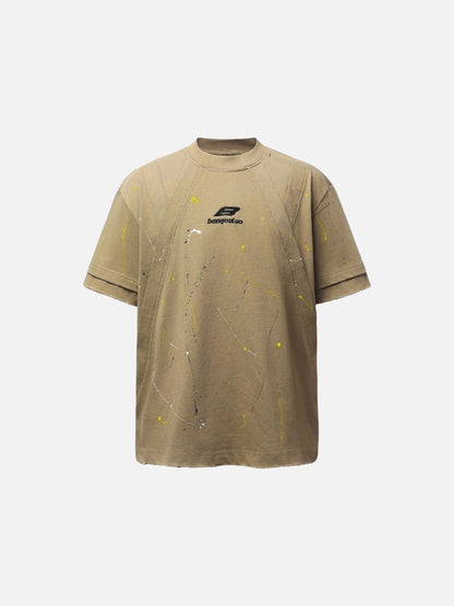 DAXUEN Oversized short-sleeved paint splash t-shirt