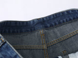 DAXUEN blue distressed paint-splatter denim shorts