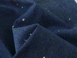 DAXUEN blue distressed paint-splatter denim shorts