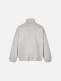 DAXUEN pale grey bomber jacket with multiple zippered pockets