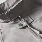 DAXUEN pale grey bomber jacket with multiple zippered pockets