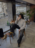 DAXUEN pale grey bomber jacket with zip pockets — model photo