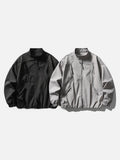 DAXUEN pale grey bomber jacket with multiple zippered pockets