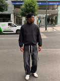 DAXUEN pale grey bomber jacket with zip pockets — model photo