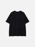 DAXUEN Oversized crew neck t-shirt with palm tree graphics