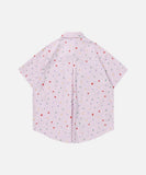 DAXUEN Pastel polka dot embroidered button-up shirt