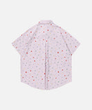 DAXUEN Pastel polka dot embroidered button-up shirt