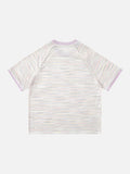 DAXUEN Pastel stripe graphic t-shirt with crew neck and short sleeves