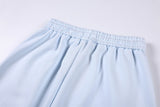 DAXUEN pastel pink and blue floral graphic wide-leg sweatpants