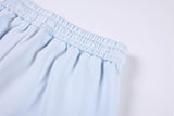 DAXUEN pastel pink and blue floral graphic wide-leg sweatpants