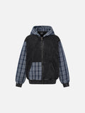 Patchwork Acid-Wash Fleece Hoodie