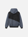 Patchwork Acid-Wash Fleece Hoodie
