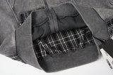 Patchwork Acid-Wash Fleece Hoodie